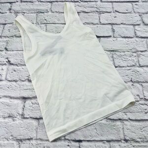 NWT White House Black Market Tank Top White XS Reversible Stretch Dual Neck